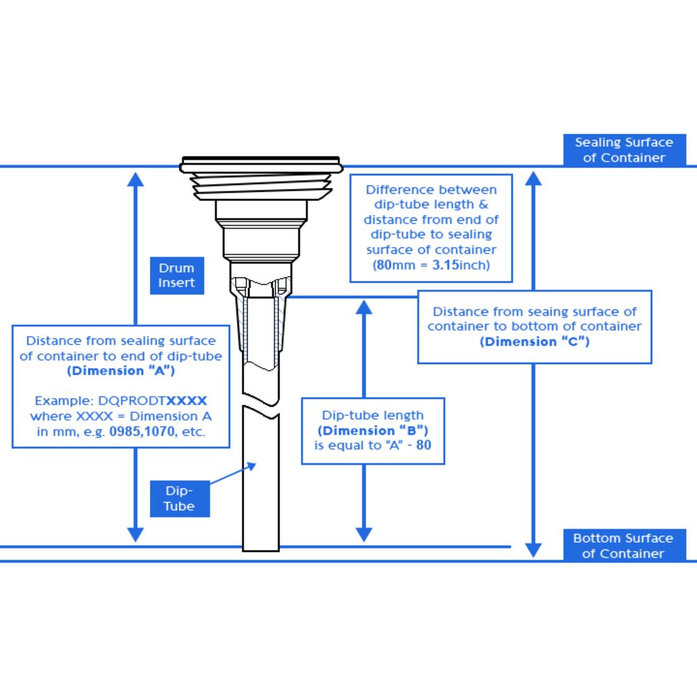 DrumQuik DQPRODT1274 PRO Dip Tube 47" [1194mm] for 330 gal or 1250L IBC