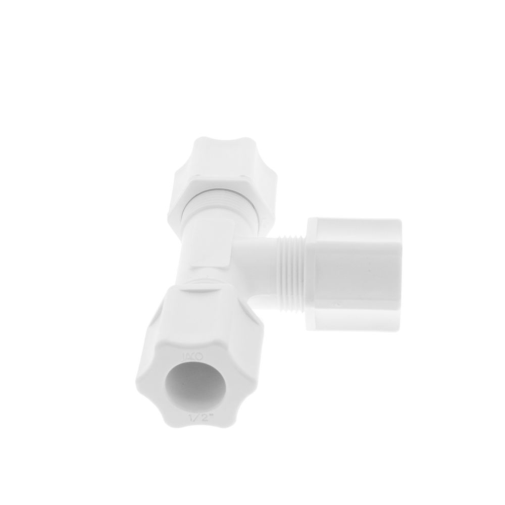 JACO 70-8-P-O Polypropylene Union Tee 1/2 OD Tube x 1/2 OD Tube x 1/2 OD Tube