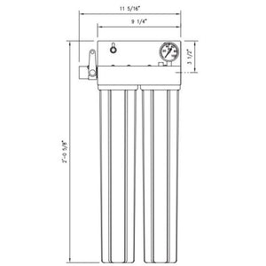 Optipure 20" Dual Housing Water System Sediment 0.5 Micron 3 gpm 30k Cap Scale