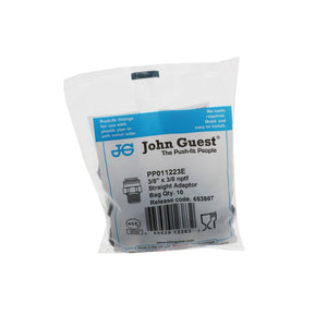 John Guest Male Connector NPTF Black Polypropylene  - 3/8 x 3/8 NPTF