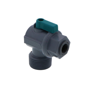 Shut-Off Valve-PVC Elbow Male NPT - 3/8 Push-in x 3/4 Male NPT