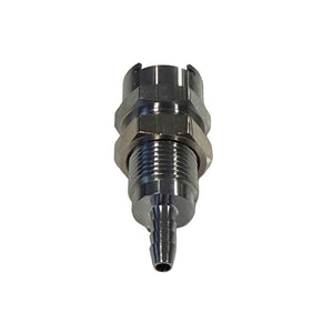 Multi-Mount Valved Hose Barb Coupling Body - 3/16 ID Barb Chrome