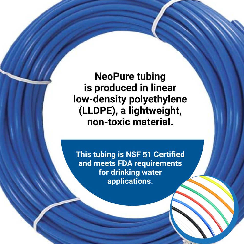 Orange 1/4" OD LLDPE Polyethylene Tubing