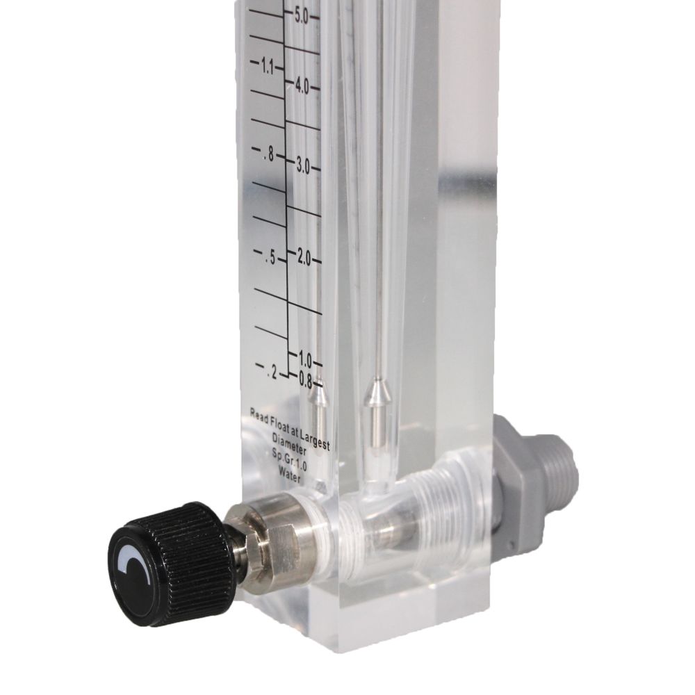 Neo-Pure Adjustable Panel Mount Flowmeter 0.2-2GPM 3/8" MNPT