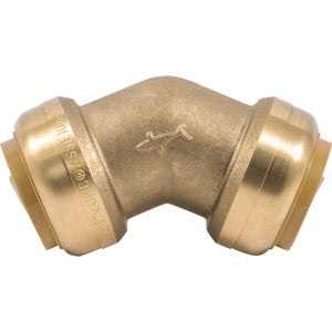 SharkBite® U660LF Lead-Free Brass Push-to-Connect 45-Degree Elbow - 1" x 1"