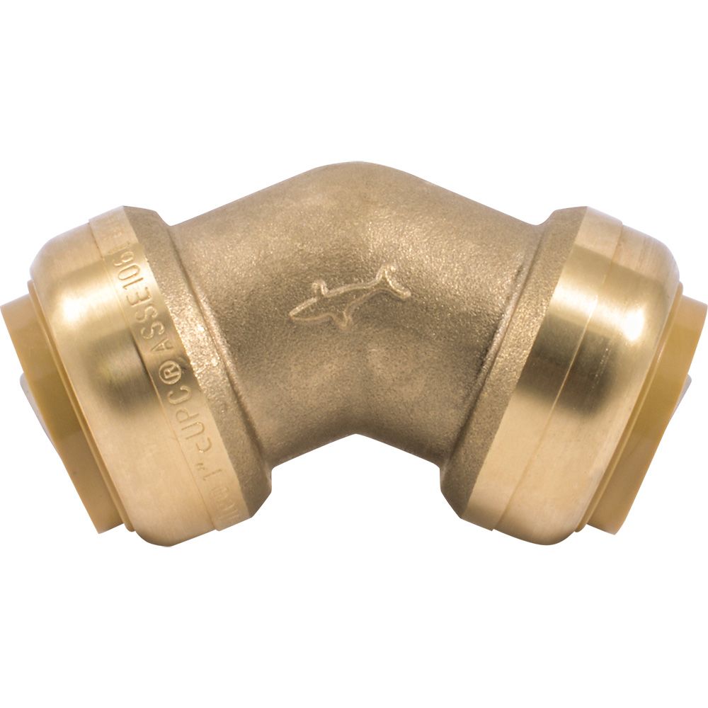 SharkBite® U660LF Lead-Free Brass Push-to-Connect 45-Degree Elbow - 1" x 1"