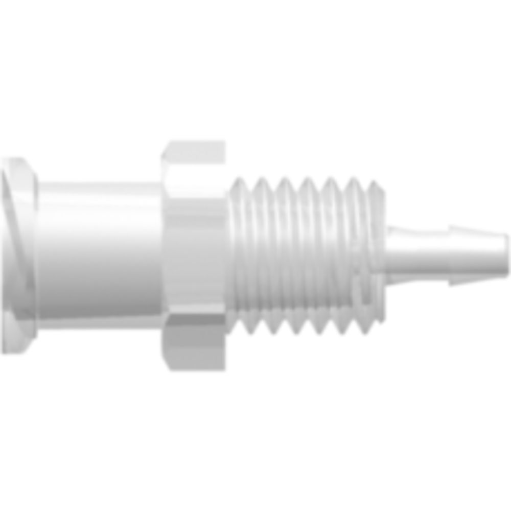 LinkTech Female Luer Thread Style Panel Mount 1/4-28 UNF to 200 Series Barb, 1/16" [1.6 mm] ID Tubing, Natural Polypropylene