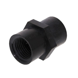 Union Coupler 1/2 FNPT x 1/2 FNPT - Black Polypropylene