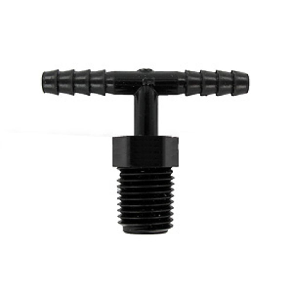 Barb Tee x Male Branch - 1/4 ID x 3/8 MNPT