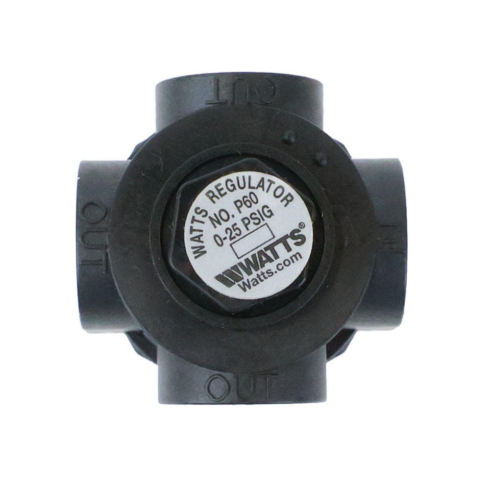 Watts P60 Series Miniature Plastic Water Pressure Regulator - 2 Port - 1/4″ NPT 0-25 PSI