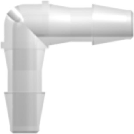 LinkTech Elbow Tube Fitting with 200 Series Barbs, 3/32" [2.4 mm] ID Tubing, Natural Polypropylene