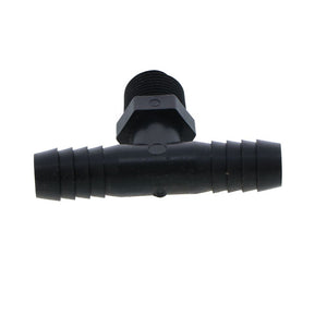 Barb Tee x Male Branch - 1/2 ID x 3/8 MNPT