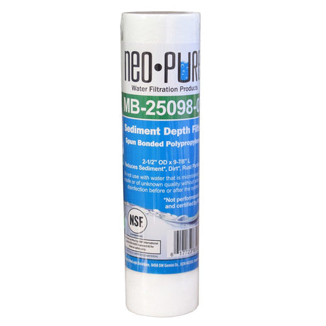 Neo-Pure MB-25098-50 9-7/8" Polypropylene Sediment Depth Filter 50 Mic