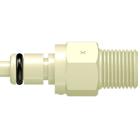 LinkTech 20PP Series Male Thread Male, Valved, 1/8" NPT, Molded Almond Color, Polypropylene, EPDM