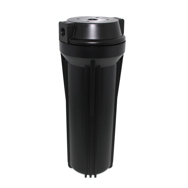 10" Neo-Pure SlimLine Flat Cap Housing NSF Black Cap/Black Sump - 1/4" No Pressure Relief