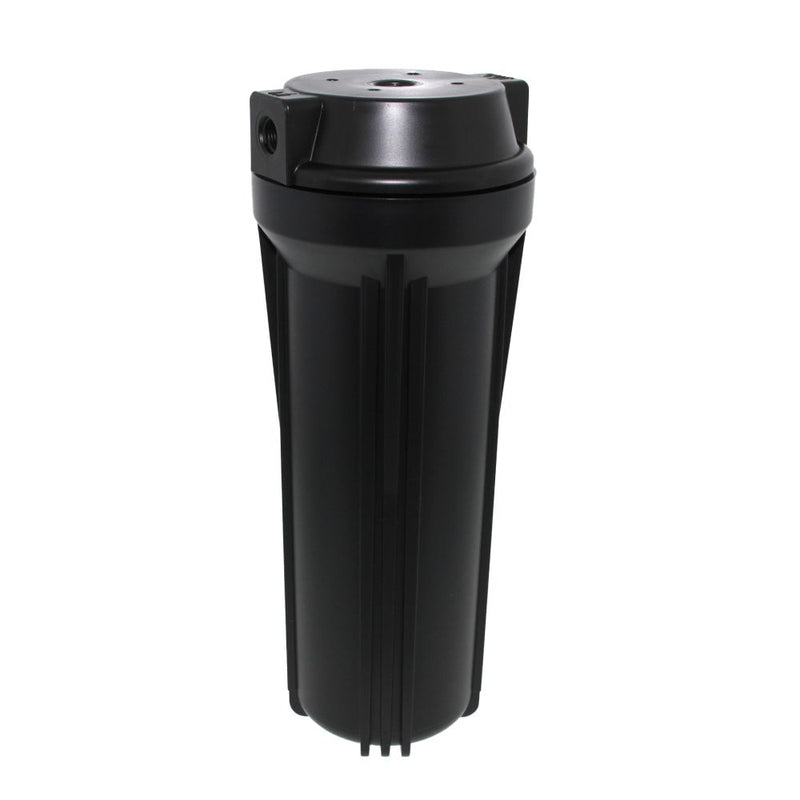 10" Neo-Pure SlimLine Flat Cap Housing NSF Black Cap/Black Sump - 1/4" No Pressure Relief