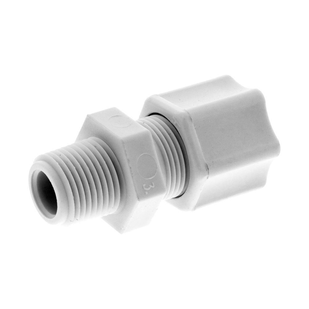 JACO 10-8-6-P-O Polypropylene Male Connector 1/2 OD Tube x 3/8 MPT