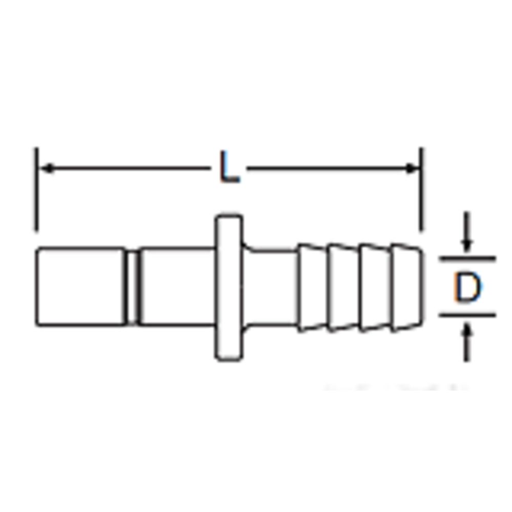 Kynar PVDF Tube Stem to Barb - 1/4 x 1/4