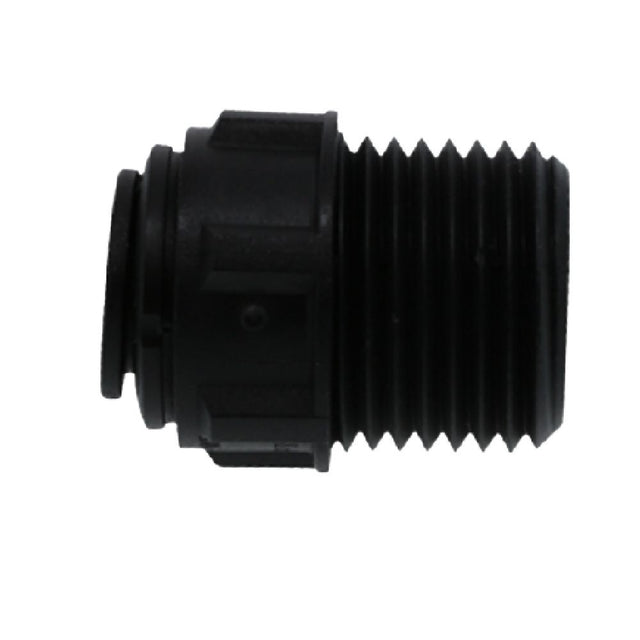 John Guest Male Connector NPTF Black Polypropylene  - 3/8 x 1/2 NPTF