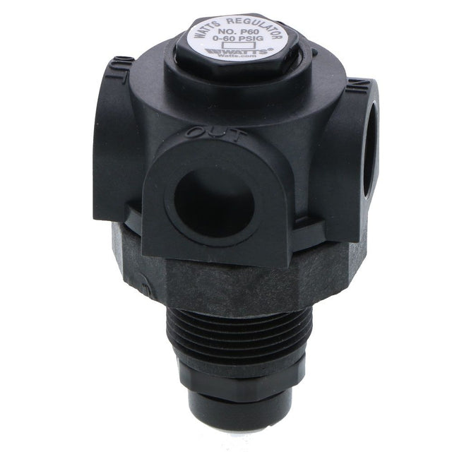 Watts P60 Series Miniature Plastic Water Pressure Regulator - 2 Way - 1/4" FNPT 0-25 psi