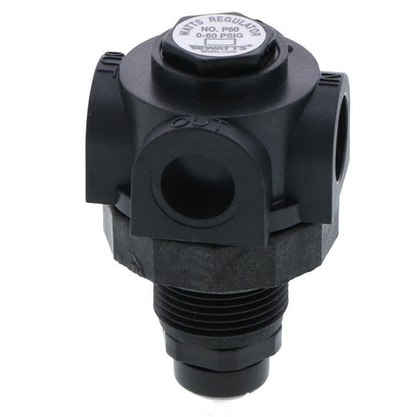 Watts P60 Series Miniature Plastic Water Pressure Regulator - 2 Way - 1/4" FNPT 0-60 psi