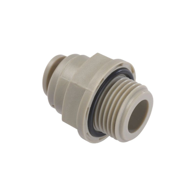 NeoFit - Acetal Gray Male Connector 8mm [5/16"] tube x 3/8"NPTF