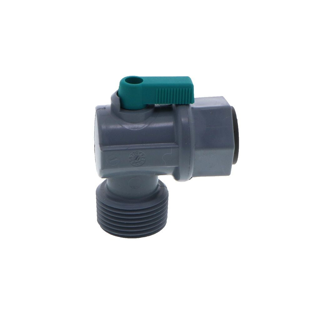 Shut-Off Valve-PVC Elbow Male NPT - 1/2 Push-in x 3/4 Male NPT