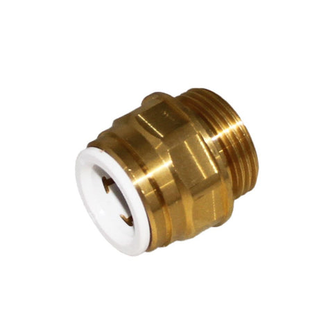John Guest Brass Male Connector BSPT - 15mm x 1/2 BSPT