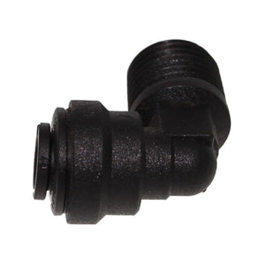 John Guest Fixed Elbow NPTF Black Polypropylene - 1/4 x 1/8 NPTF