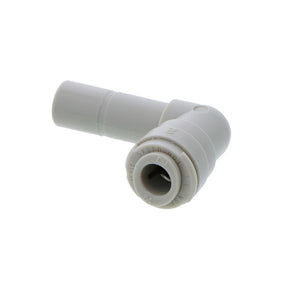 White DMfit Plug-In Stem Elbow - 1/4 Tube x 3/8 Stem