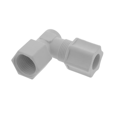 JACO 45-8-8-P-O Polypropylene Female Elbow 1/2 OD Tube x 1/2 FPT