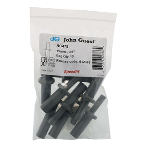 John Guest Stem To Stem Connector  - 15mm OD Stem x 3/8 OD Stem