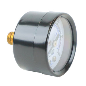 Water Pressure Gauge 30 PSI, 1/8" MPT, 1.5" Glass Dial, Center Mount, Chrome Plated Case