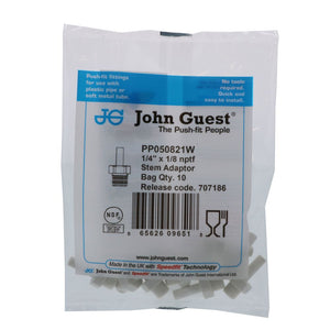 John Guest Stem Adapter Polypro  - 1/4 x 1/8 NPTF