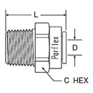 Kynar PVDF Male Connector - 1/4 x 3/8 NPTF