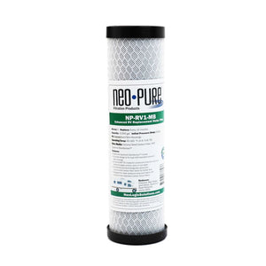 Neo-Pure NP-RV1-MB Replacement RV Water Filter with Disinfectant Media for Slimline & Standard Style Housings - 5 Micron