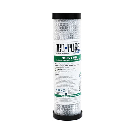 Neo-Pure NP-RV1-MB Replacement RV Water Filter with Disinfectant Media for Slimline & Standard Style Housings - 5 Micron