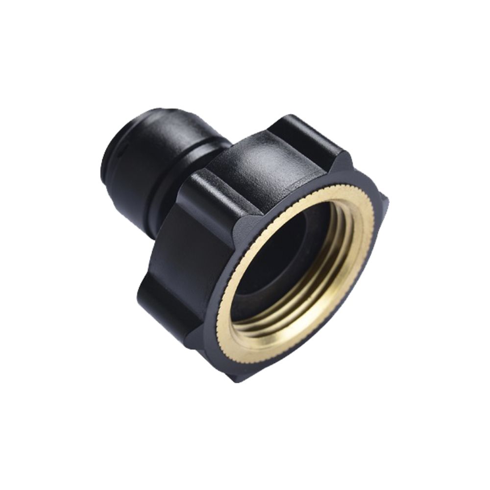 NeoFit - Acetal Black Female Garden Hose Adapter- 10mm tube OD x 3/4" NH flat inside