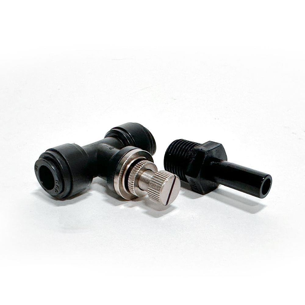 neoFit - Control Valve Union Connector Black Acetal Copolymer - Tube OD 3/8
