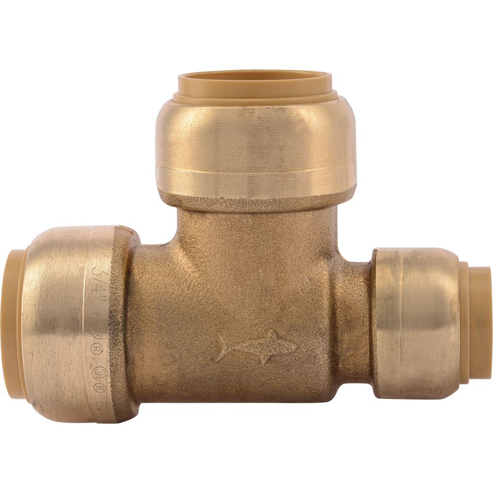 SharkBite® U444LF Lead-Free Brass Push-to-Connect Reducing Tee - 3/4" x 1/2" x 3/4"