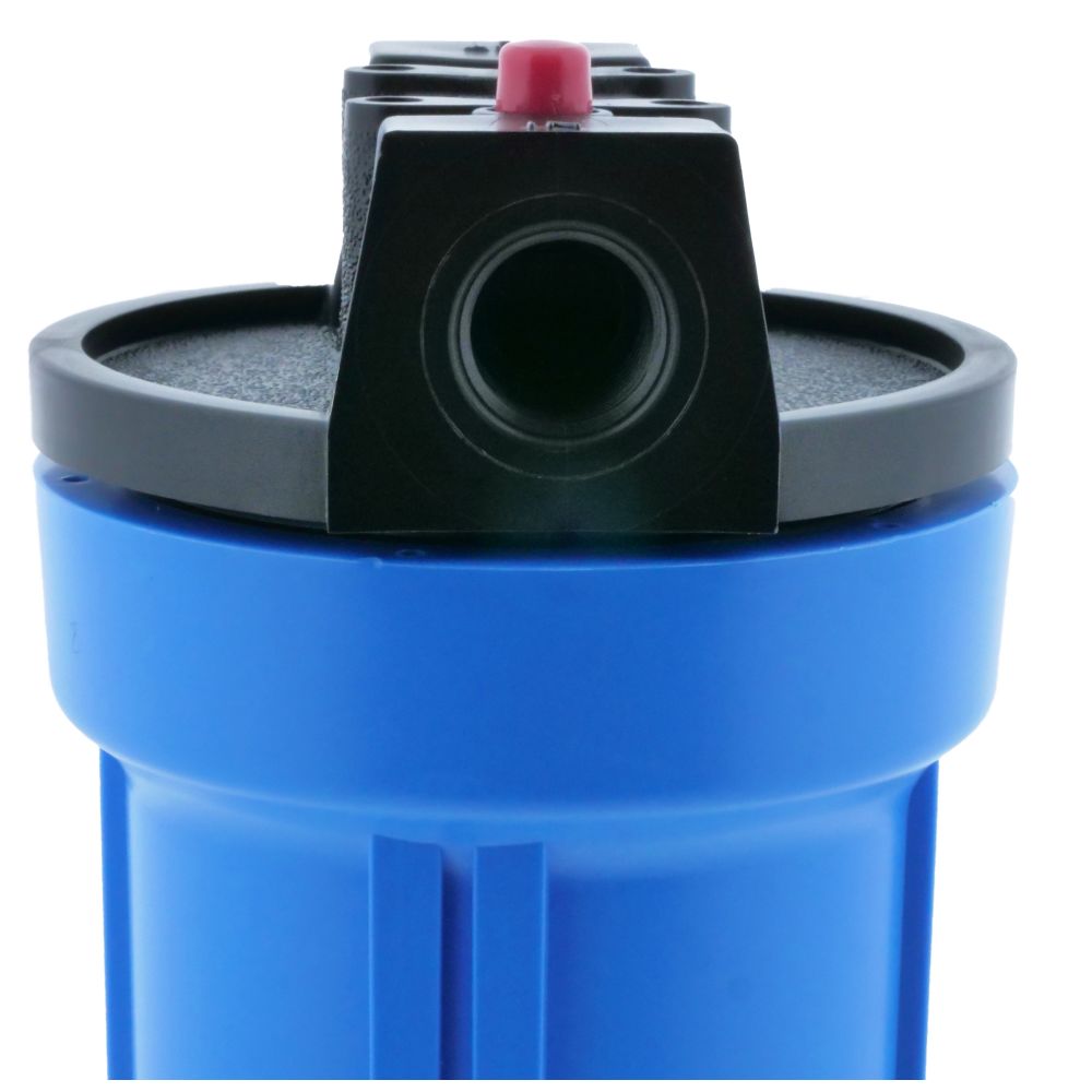 10" Slim Line Filter Housing Blue Sump/Black Boss Cap 1/2" W/ PR - 1/2" FPT